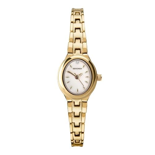 Sekonda Ladies Megan 21mm Oval Classic Analogue Watch with Mother of Pearl Stone Set Dial - Image 1