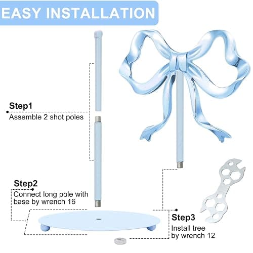 JarThenaAMCS Trendy Bow Paper Towel Holder Cute Blue Bow Knot Kitchen Decor Accessories Large Metal Towel Holder Stand for Coquette Home Party Bathroom Countertop thumbnail 4
