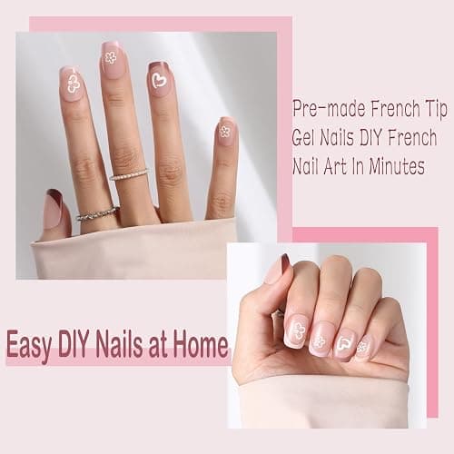 Jsiallye French Tip Press on Nails, 180Pcs Short Square Matte, 6 Shades | Pre-shaped Series, Salon Grade Natural Look, 4 Weeks Wear, Easy Application for Women & Beginners, 15 Szies, Nail Tips Only thumbnail 3