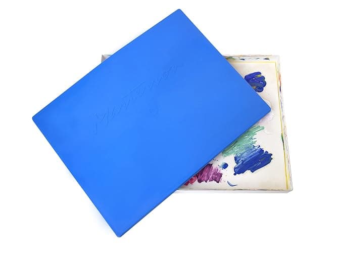 Masterson Artist Palette Seal, 12in x 16in Airtight Palette Container, Keeps Wet Paint Fresh for Weeks, Oil or Acrylic Painting Palette with Lid, Seal, Blue Lid Box, Made in USA thumbnail 2