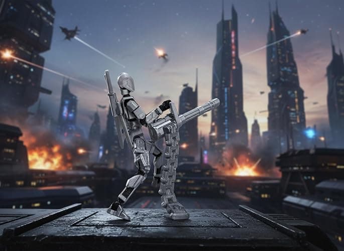 Pthjswj T13 Action Figure Set - (Assembled) 3D Printed Action Figure, Titan 13 Action Figure, Multi-Jointed Movable Dummy 13, Robot Action Figure, Birthday Gifts for Boys, Girls Desktop Decorations thumbnail 9