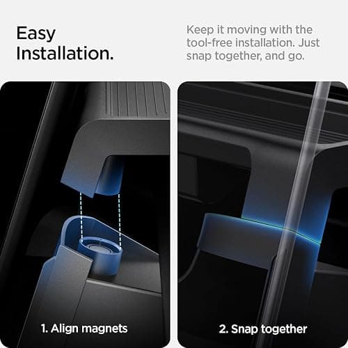 Spigen [Upgraded Under Screen Storage Organizer for Tesla Model Y Juniper (Standard, Premium & Performance 2025/2026) and Model 3 Highland (Standard, Premium & Performance 2024/25/26) - Black thumbnail 6