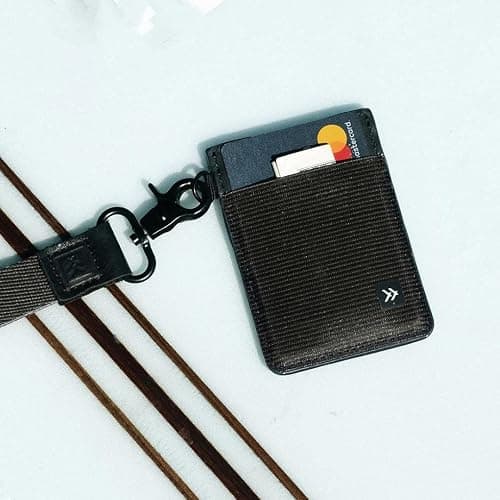 Thread Wallets Ultra Slim Wallet Vertical Leather Card Sleeve Wallet Thin Card Holder Minimalist Card Holder Wallets RFID Secure Black thumbnail 7
