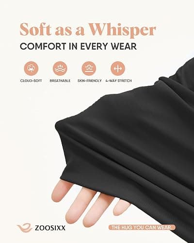 ZOOSIXX Soft Black Pajama Pants for Women, Wide Leg Comfy Casual Lounge Yoga Capri Pants 22'' / 30'' thumbnail 5