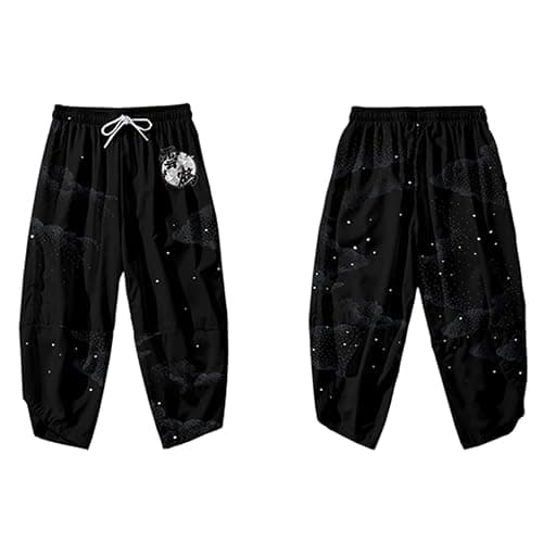 DOSLAVIDA Men's Japanese Kimono Cardigan Suit Chinese Style Printed Jacket Pants Set Open Front Seven Sleeve Top & Shorts thumbnail 7
