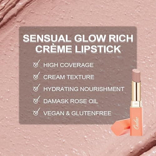 Oulac Beige Lipstick for Women, Pale Nude Matte Lip Base, Full Coverage Lip Color, Satin Matte Finish, Cream Texture, Hydrating, Infused with Hyaluronic Acid, Vegan & Clean Beauty 4g SG01 Bare thumbnail 9