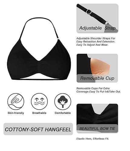 Comper 2 Piece Workout Sets for Women Halter Strappy Sports Bra with Seamless Ribbed Gym Yoga shorts Outfits thumbnail 3