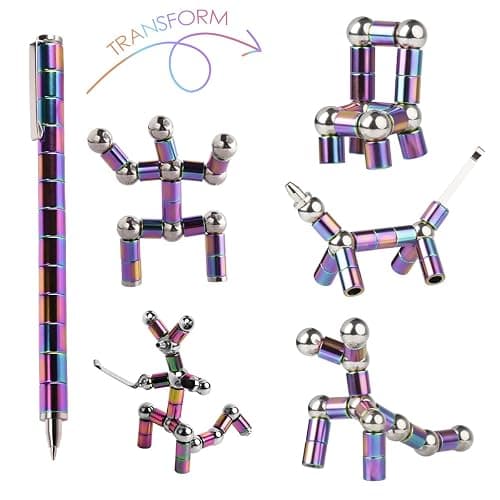 HKDGYHON Toy Pen, Decompression Magnetic Metal Pen, Multifunction Writing Magnet Ballpoint Pen, Gift for Kids or Friends (Colorful) thumbnail 2