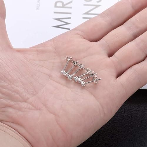 EPIRORA Sterling Silver Stud Earrings for Women Men- 3 Pairs 3mm Tiny Ball Stud Earrings Round CZ Earrings Pearl Earrings Set Cartilage Small Tragus Earrings thumbnail 5