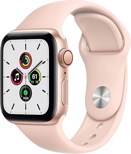 Apple Watch SE (GPS + Cellular, 40mm) - Gold Aluminum Case with Pink Sand Sport Band (Renewed) - Image 1
