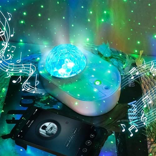 Galaxy Star Night Light Projector LED Ocean Wave Bluetooth Music Speaker with Remote Control for Bedroom, Home, Room Decor thumbnail 9