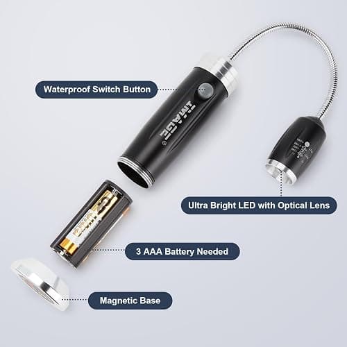 Magnetic Ultra-Bright Barbecue Grill Light with Super Bright LED Lights, Grilling Gifts for Men Dad, Flexible Gooseneck BBQ Light, Traeger Pit Boss Smoker Electric Grill Accessories-1 Pair (Black) thumbnail 6