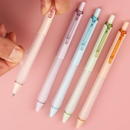 WRITECH Gel Ink Retractable Pens: Soft Grip Black Ink 0.7mm Fine Point 8ct | Comfort Grip Extra Smooth Bullet Tip Pens Set No Bleed for Workers School Teachers Planner Lovers Journaling Note Taking thumbnail 4
