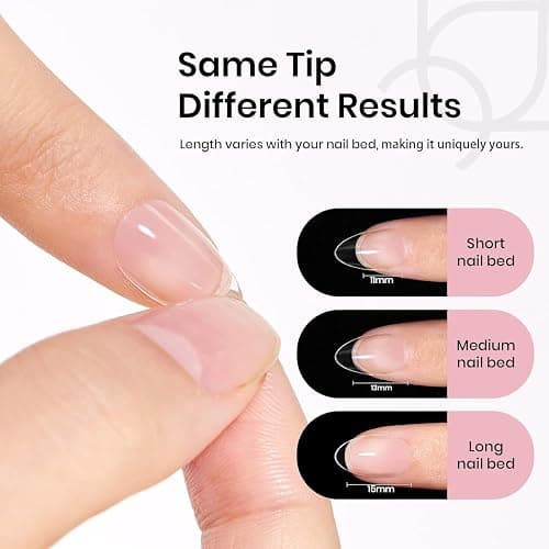 Beetles Gel Nail Tips 576Pcs Extra Short Almond Fake Nails Etch-X | Half Matte Press on Nail Tips Full Cover Gifts for Women Gel Nail Polish Extensions Set thumbnail 7