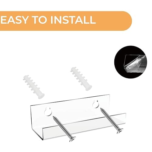 6 Pack Vinyl Record Holder, Acrylic Album Vinyl Holder, Clear CD Shelf, Photo/Picture/Record Shelves in Bedroom, Living Room Album Display (Clear) thumbnail 8