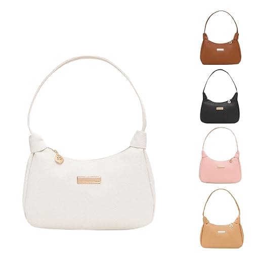 Women's Tote Bags Small Elegant Shoulder Purse Handbag Retro Fashion Bag Underarm Purse - White thumbnail 6