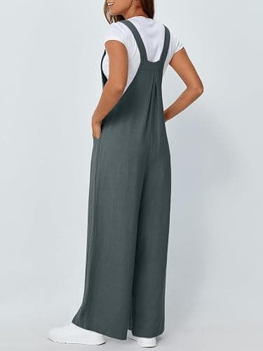 AUTOMET Womens Beach Vacation Outfits Jumpsuits Overalls Wide Leg Casual Summer Spring Outfits Rompers Trendy Jumpers thumbnail 4