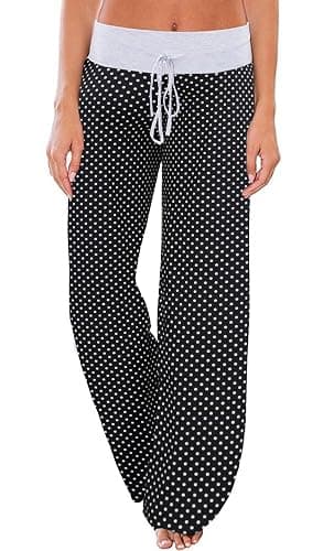 AMiERY Women's Comfy Casual Pajama Pants Floral Print Drawstring Palazzo Lounge Pants Wide Leg - Image 1