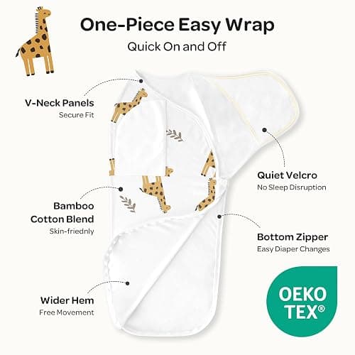 Momcozy Baby Swaddle, Quiet Fastener Swaddle Suitable for Infant 0-3 Months, New-Parent-Friendly Sleep Sack, Reduce Startle Reflex, Newborn Boys Girls Registry Essentials, 2-Pack, Bravery thumbnail 2