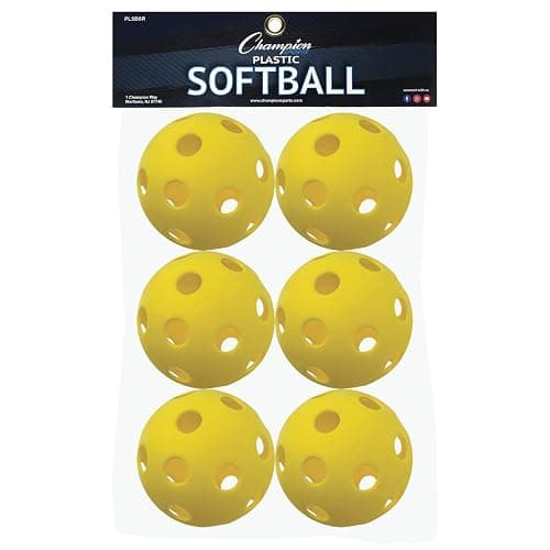 Champion Sports 12" Hollow Plastic Softball Set - Practice Softballs - Regulation Size Balls - Fun for All Ages - Lightweight/Durable – Multiple Pack Sizes and Colors - Image 1