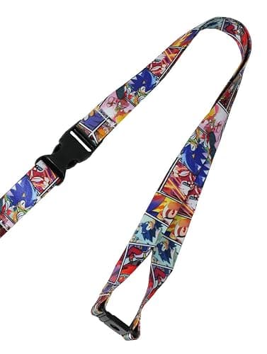 Sonic The Hedgehog Comic Strip ID Badge Holder Breakaway Lanyard w/Rubber Charm thumbnail 3
