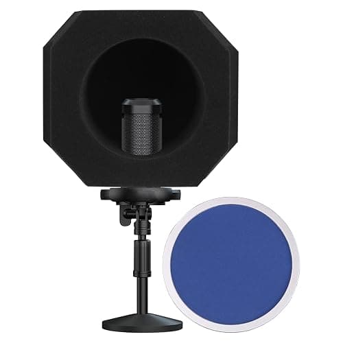 Professional Microphone Isolation Shield with Pop Filter,Reflection Filter for Recording Studios, Sound-absorbing Foam for Noise and Reflection Reduction for Recording,Singing,Podcasts,live stream - Mic isolation shield thumbnail 8