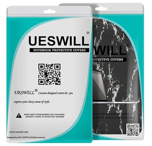 UESWILL Marble Pattern Hard Shell Case Cover Compatible with 2010-2017 Release MacBook Air 13 inch Model A1466 / A1369 (No Touch ID), (Black/White) thumbnail 9