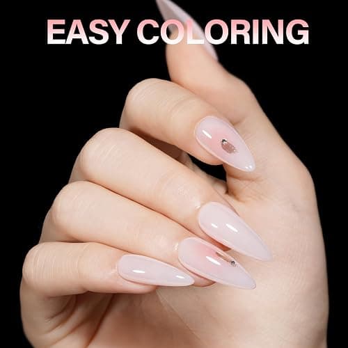 AILLSA Long Almond Nail Tips Full Cover Clear Gelly Nails Tips Half Matte Acrylic Tips Pre-Filed Fake Press on Nail Tips for Extension Home DIY Salon Manicure 216PCS 12 Sizes thumbnail 5
