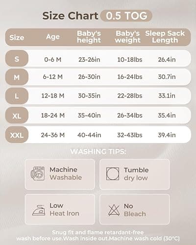 Yoofoss Baby Sleep Sack 24-36 Month 0.5TOG 100% Organic Cotton 2-Way Zipper | Wearable Blankets Toddler Sleeping Sack 3 Pack, Comfy Soft Lightweight thumbnail 7