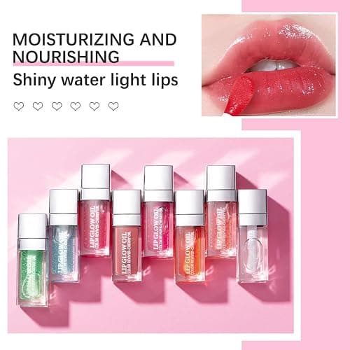 Tiejdhr Hydrating Lip Oil Transparent Plumping Lip Tint Moisturizing Lip Gloss, Nourishing Repairing Non-sticky Lip Care, 0.21 Fl Oz (012# Rosewood) thumbnail 7