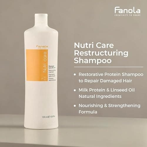 Fanola Restructuring Hair Shampoo for Women & Men - Moisturizing Shampoo for Dry Hair Enriched with Milk Protein - Repairing, Nourishing, Anti-Frizz Formula for Dry & Brittle Strands (33.8 Fl oz) thumbnail 5