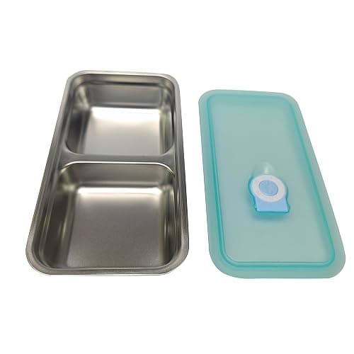 2 Pack Stainless Steel Snack Containers with Leak-Proof Lids, Reusable Food Storage Boxes, Dishwasher Safe Portable Lunch Containers for Meal Prep, Travel, Camping (2-Cell) thumbnail 2