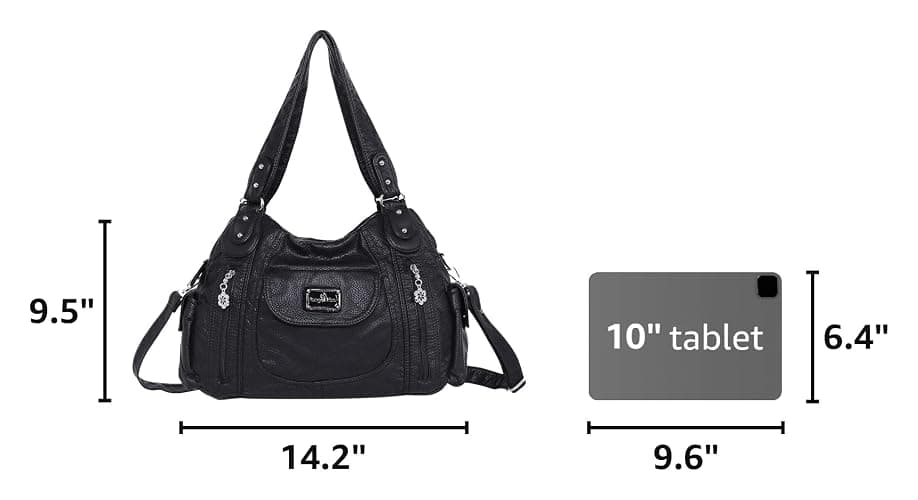 Angel Kiss Purses for Women, Large Shoulder Bag Hobo Tote Purse Mutipocket Faux Leather Satchel Hobo Purse thumbnail 3