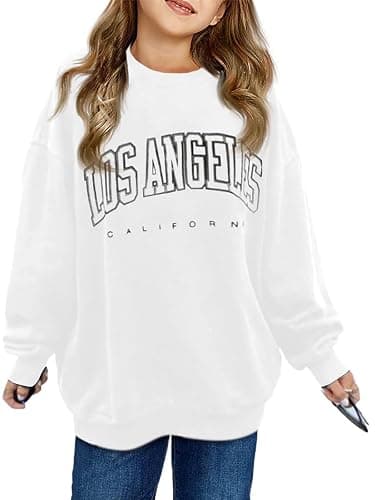 GeGekoko Girls Los Angeles Oversized Sweatshirts Crewneck Long Sleeve Casual Loose Pullover Tops - Image 1