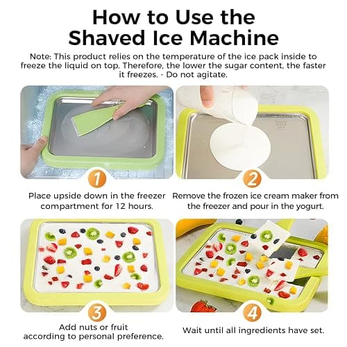 Rolled Ice Cream Maker Kit, 2026 New At-Home Stainless Steel Instant Freeze Plate with 2 Scrapers, DIY Rolled Ice Cream Tray, Perfect for Family Fun, Easy Homemade Desserts (White) thumbnail 4