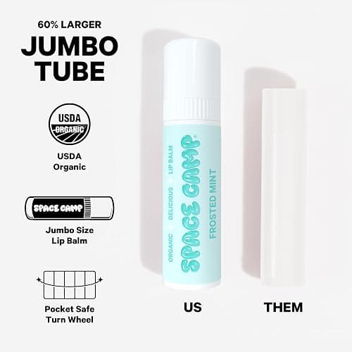 Space Camp Wellness Jumbo Lip Balm - Originals Pack Variety Flavored Balm (Wild Cherry, Juicy Watermelon, and Frosted Mint) - 3 Pack thumbnail 4