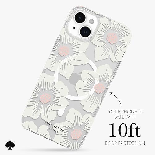 kate spade new york iPhone 15 Plus Case, Compatible with MagSafe - Hollyhock Cream - Hollyhock Cream thumbnail 3