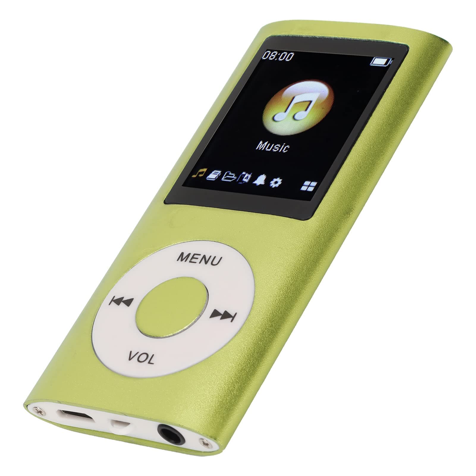 Bewinner MP3 Player with Bluetooth, 1.8 Inch Screen, HiFi Lossless Sound, Portable Digital Music Player Supports 64GB TF Card for Sports, Running (Earphones Included) (Green) thumbnail 5