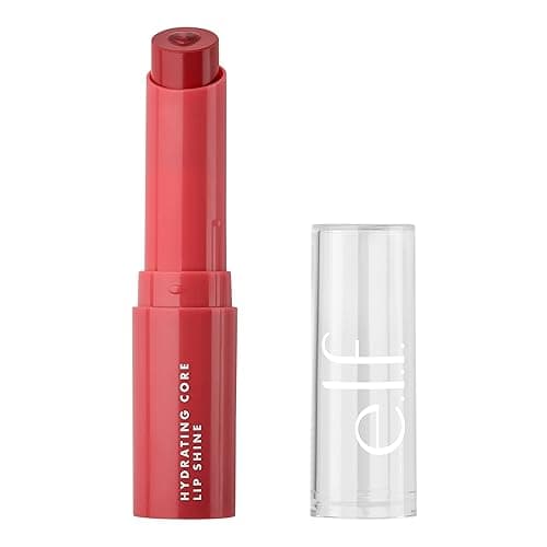 e.l.f. Hydrating Core Lip Shine, Conditioning & Nourishing Lip Balm, Sheer Color Tinted Chapstick, Joyful, 0.09 Oz - Joyful - 0.09 Ounce (Pack of 1)