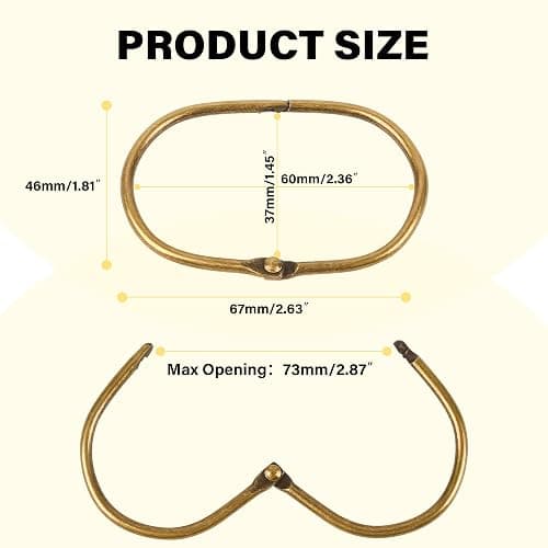 20Pcs Shower Curtain Hooks,Metal Oval Shower Curtain Hooks Roman Rings | Rustproof Decorative Shower Curtain Rings for Bathroom, Bathtub, Window, Balcony (20, Oval-Bronze) thumbnail 7