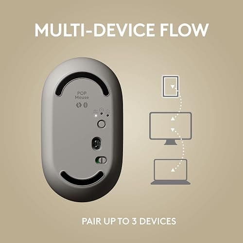 Logitech POP Mouse, Wireless Mouse with Customizable Emojis, SilentTouch Technology, Precision/Speed Scroll, Compact Design, Bluetooth, Multi-Device, OS Compatible - Mist thumbnail 8