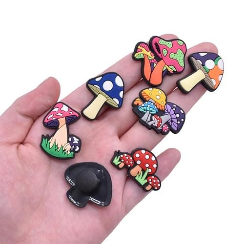 Fungi Fun Glow in the Dark Mushroom Shoe Charms for Clog Slides Sandals, Colorful Luminous Decoration for Shoes, Mushroom Croc Charms for Boys & Girls, Cute Kawaii Glowing Shoe Accessories thumbnail 2