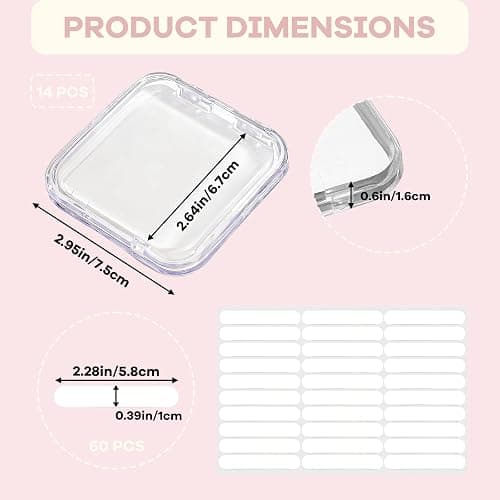 14Pcs Press On Nail Packaging Case with 60Pcs Double Sided Tape, Clear | Press on Nail Organizers and Storage Box, Fake Nail Supplies Container Display Holder, For Nail Art Salon Business thumbnail 2