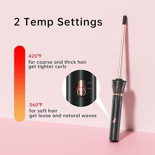 HIRAY 3/8 Inch Curling Iron,9mm Tiny Curling Wand,Ceramic Small Barrel Curling Iron with Adjustable Temperature,Fast Heating,for Short & Long Hair thumbnail 4