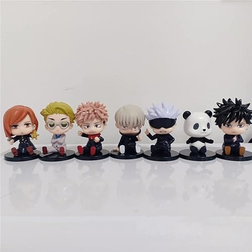 QAHEART 7PCS/Set Anime JJK Figure, Q Ver Itadori Yuuji Figure Model, 5-11cm Geto Suguru Figures Cake Toppers Fushiguro Toji Figures Model Desktop Decoration Party Supplies Gifts for Fans thumbnail 3