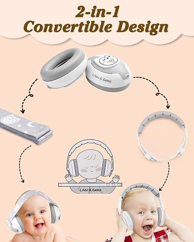 Lilian&Gema 2-in-1 Baby Ear Muffs Noise Protection, Noise Cancelling Headphones for Baby & Toddler up to 4 Years thumbnail 2