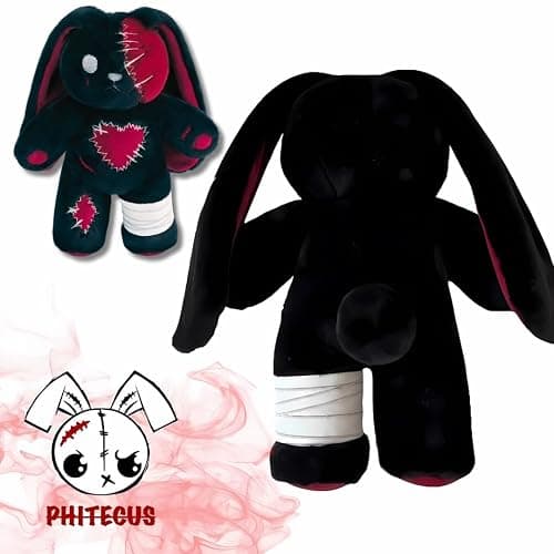 PHITECUS Scary Goth Bunny Plush-Creepy Emo Rabbit Stuffed Animal-Horror Plushie Animal thumbnail 4