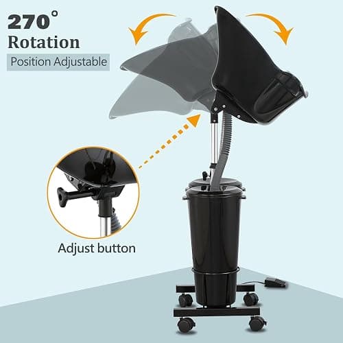 Portable Shampoo Bowl with Electric Pump (Pack of 1) | Adjustable Basin Height, Dual-Bucket Design with Drain Hoses | Home & Barber Use | thumbnail 3