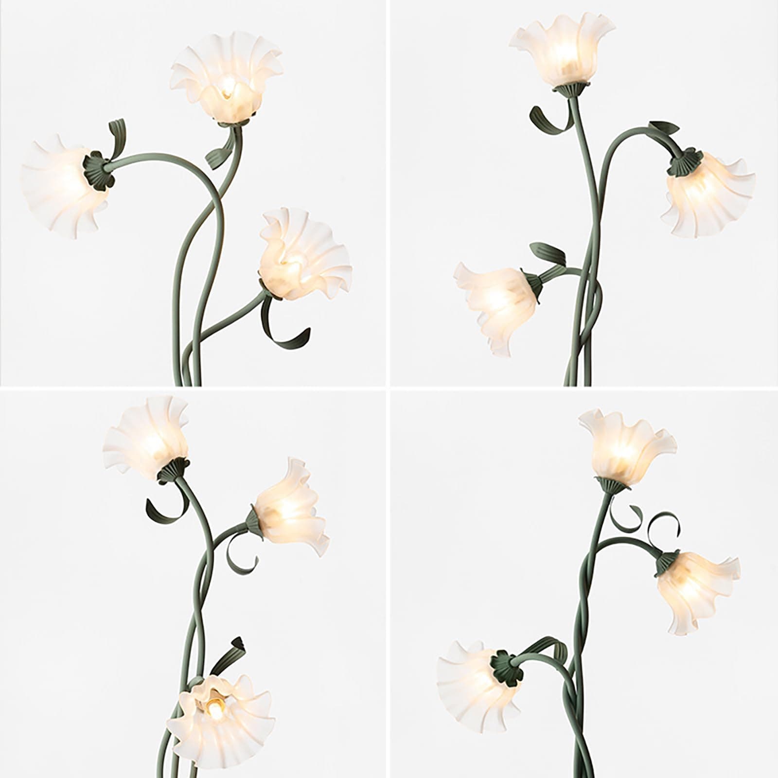 Vintage Flower Floor Lamp, High 170 cm, 3 Colour Modes, Flexible Neck, DIY Modern Corner Standing Lamp, Green thumbnail 3