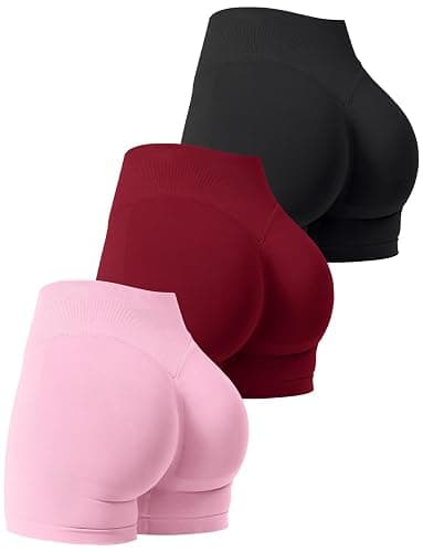 Niipty 3 Pack Workout Gym Shorts Women Scrunch Butt Lifting Seamless High Waist Yoga Booty Shorts for Women - Image 1